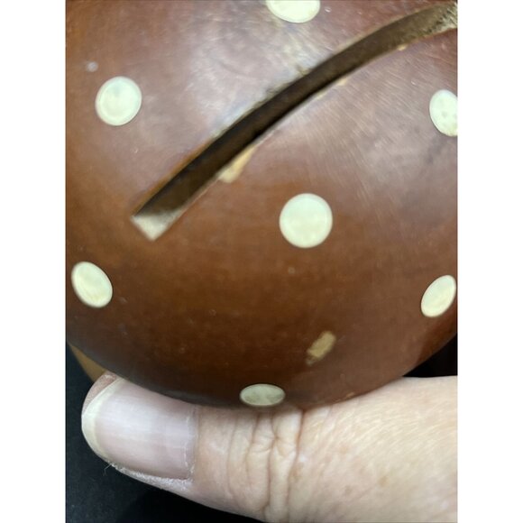 Vintage MCM Brown Wooden Toadstool Mushroom Bank Made in France - Picture 7 of 10